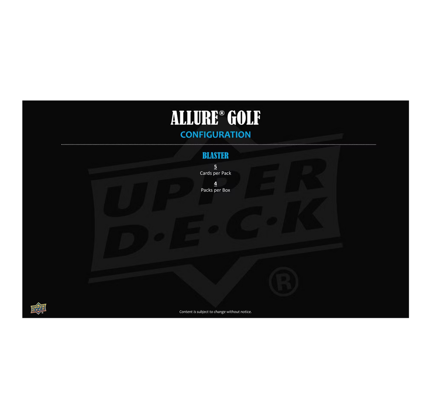 2026 Upper Deck Allure Golf Blaster Box