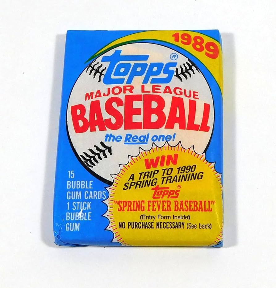 1989 Topps Baseball Card Pack with Bubble Gum