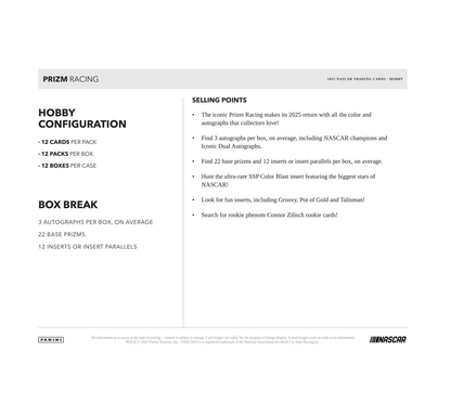 2025 Panini Prizm Racing Hobby Box