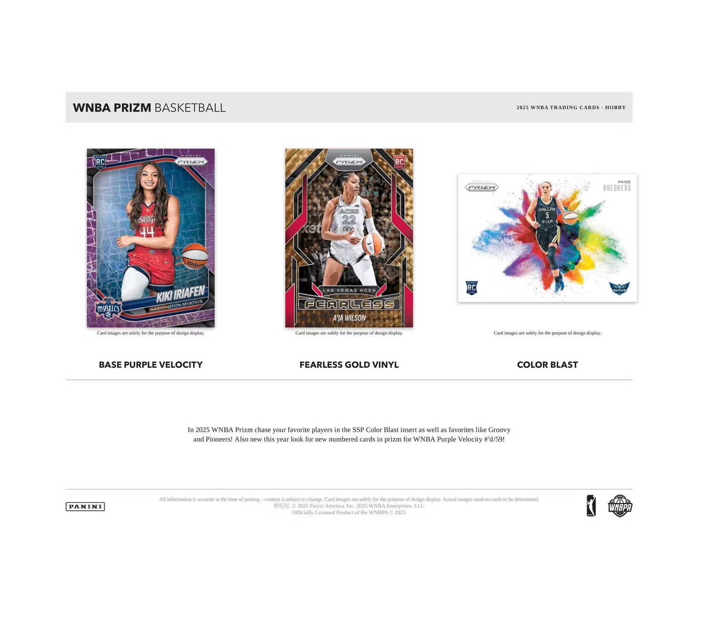 2025 Panini Prizm WNBA Basketball Hobby Box