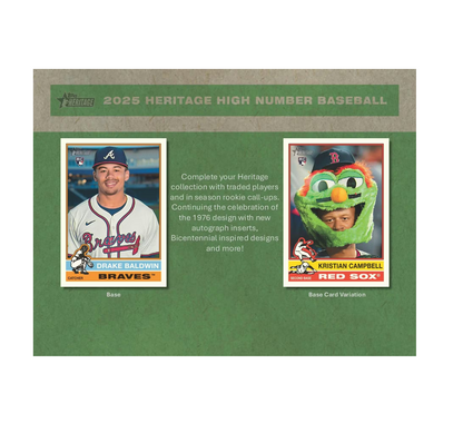 2025 Topps Heritage High Number Baseball Hobby 12-Box Case