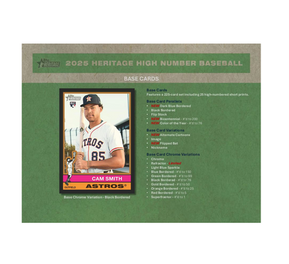 2025 Topps Heritage High Number Baseball Hobby 12-Box Case