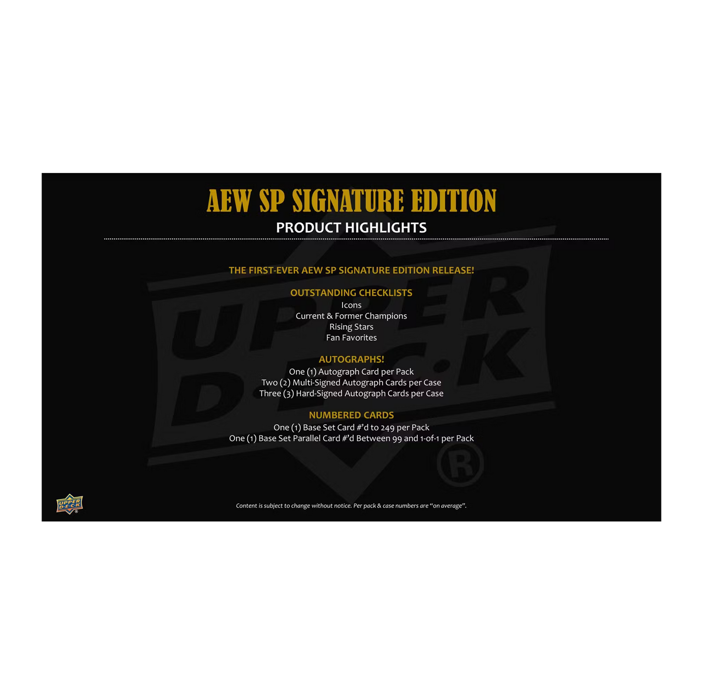 2025 Upper Deck SP Signature Edition AEW Wrestling Hobby Box