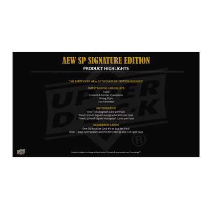 2025 Upper Deck SP Signature Edition AEW Wrestling Hobby 20-Box Case