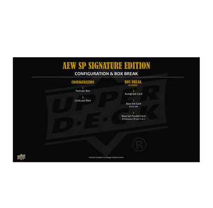 2025 Upper Deck SP Signature Edition AEW Wrestling Hobby Box