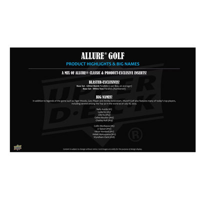 2026 Upper Deck Allure Golf Blaster 20-Box Case