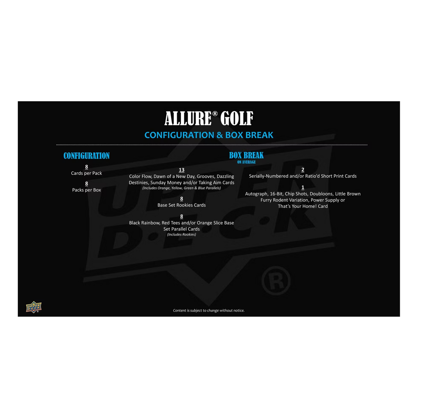 2026 Upper Deck Allure Golf Hobby Box