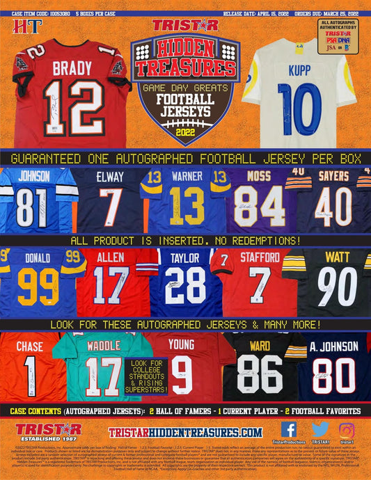 TriStar: 2022 Hidden Treasures Game Day Greats Autographed Jersey Edition Football - Hobby Box