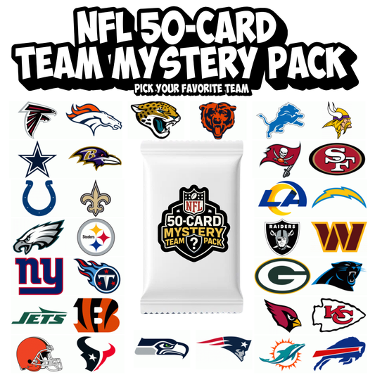 NFL Football Cards 50 Card Team Lot - PICK YOUR TEAM (Possible: HOF, Rookies, Insert, Parallels and more)